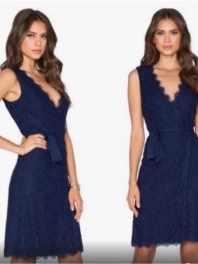 DVF Lilac Lace Wrap Dress